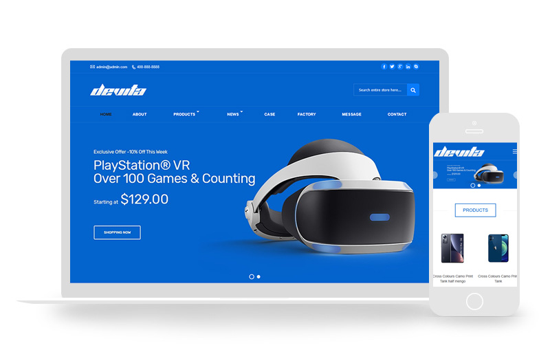 大氣藍(lán)色英文外貿(mào)pbootcms網(wǎng)站模板(自